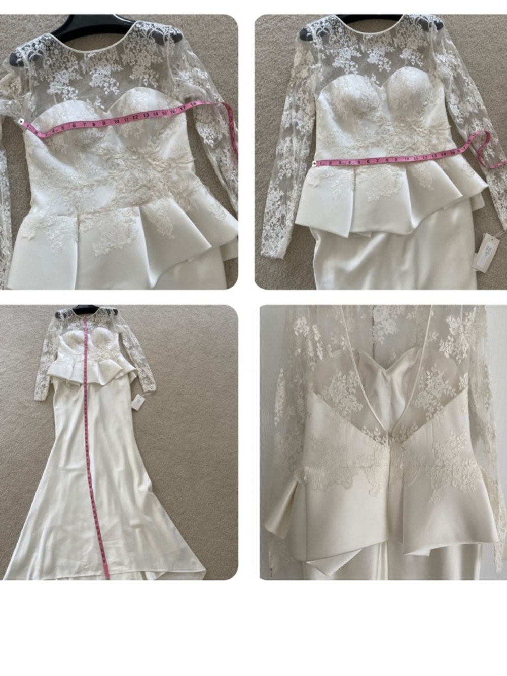 Lace Illusion Peplum Wedding Gown — image 7 of 8